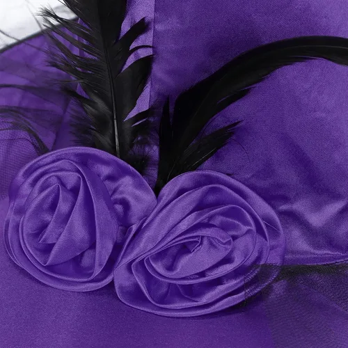 Vista 26 de Zando Sombreros de bruja de encaje para mujer, accesorios de disfraz de Halloween, accesorios de disfraz de bruja plegables para colgar