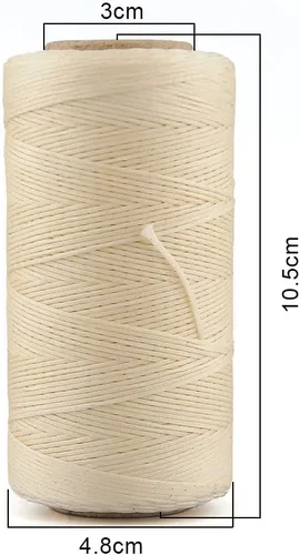 Vista 2 de 2pcs 150D 0.031 in Costura de Cuero Artesanía Costura Artesanía Hilo encerado Cuerda Cuerda Cuerda (Negro y Beige)