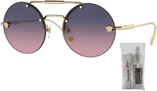 Vista 2 de Versace VE2244 Round Sunglasses for Women BUNDLE With Designer iWear Complimentary Eyewear Kit