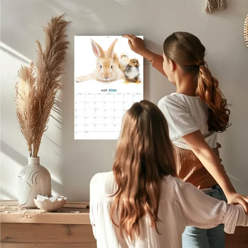 Vista 389 de Calendario de grises africanos 2025 2026 – Planificador mensual de pared de aves africanas – 12 x 18 pulgadas (abierto), calendario de pared