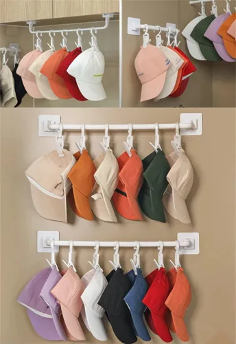 Vista 2 de 10 ganchos giratorios de plástico superfuertes para colgar en el hogar, clips giratorios para lavandería, clips de cortina, pasadores de ropa, clips