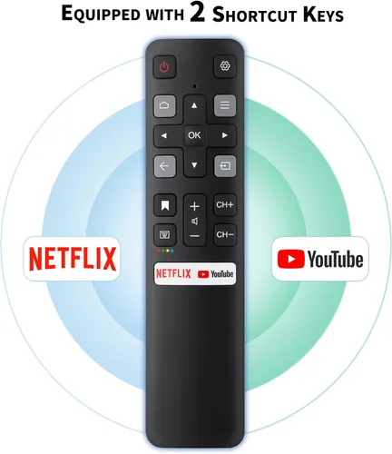 Vista 3 de Control remoto de repuesto solo para todos los televisores TCL, compatible con todos los televisores inteligentes TCL Android 4K UHD