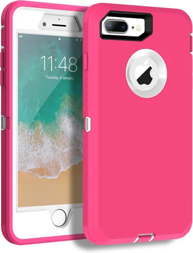 Vista 11 de Mgx Funda resistente para iPhone 8 Plus [protector de pantalla integrado] y funda de defensa de triple capa a prueba de golpes a prueba de caídas