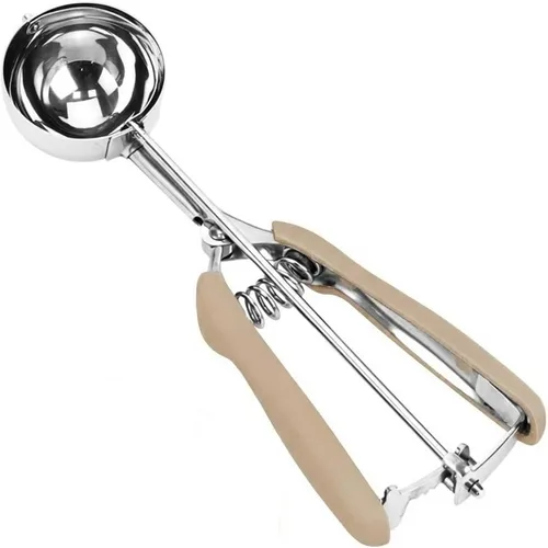 Vista 45 de Cuchara de Helado y Galletas de Acero Inoxidable - Capacidad de 5.3Tbsp/80ml/2.7oz, Liberación con Gatillo