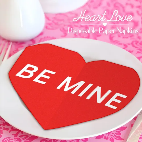 Vista 5 de 180 servilletas para el día de San Valentín, en forma de corazón, corazón rojo, desechables para cenas, almuerzos, bebidas, suministros de fiesta