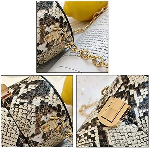 Vista 6 de Sun Kea Fashion - Bolso bandolera para mujer, diseño de piel de serpiente