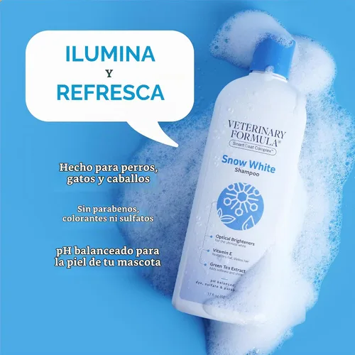 Vista 3 de Fórmula veterinaria Smart Coat Blanqueador y Removedor de Manchas Champú para Mascotas, 17oz