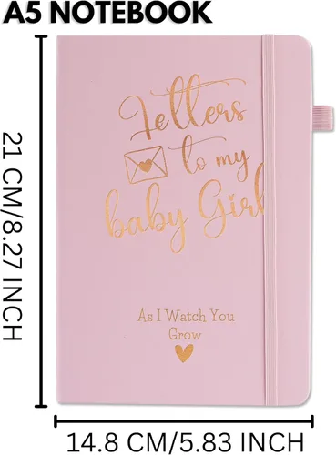 Vista 3 de InnoBeta New Mom Gifts - Cuaderno A5 para mujer, diseño de letras a mi, rosa Diario significativo de embarazo y memoria del recién nacido