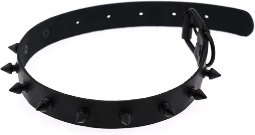 Vista 8 de FM FM42 Gargantilla unisex multicolor de cuero sintético de PU punk rock gótico negro remaches con remaches