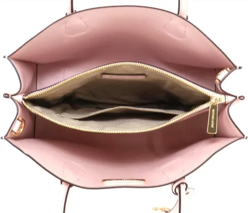 Vista 3 de Michael Kors Mercer Bolso de hombro convertible grande Cuero rosa rubor, Powder Blush