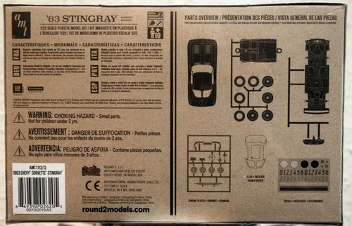 Vista 4 de AMT 1963 Chevy Stingray Corvette Kit de modelo a escala 1:32
