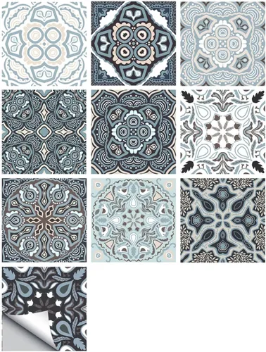 Vista 18 de 10 pegatinas decorativas autoadhesivas para azulejos, impermeables, para dormitorio, baño, escalera, decoración del hogar