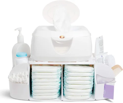 Vista 8 de Munchkin® Organizador de cambio de pañales, verde/blanco