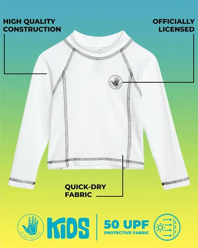Vista 2 de Body Glove Camiseta de protección contra erupciones para niños pequeños, UPF 50+, secado rápido, protección solar y arena, traje de baño para bebés
