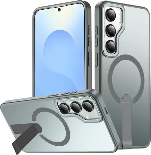 Vista 26 de Funda para Samsung Galaxy S24+ Plus [soporte integrado], compatible con carga inalámbrica MagSafe, [prueba de caídas de grado militar] Funda Azul