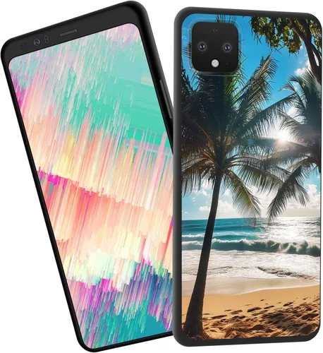 Vista 66 de Funda delgada para Google Pixel 4 XL, funda delgada de silicona de TPU suave a prueba de golpes para Google Pixel 4 XL, gato negro luna estrellada