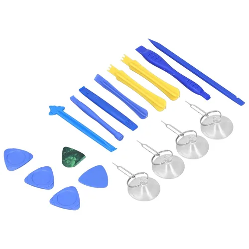 Vista 9 de Kit de herramientas de reparación de electrónica, profesional 3 en 1 apertura y juego de palanca para teléfono tableta PVC metal 19 piezas