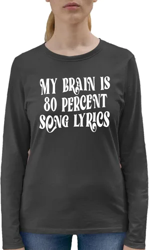 Vista 4 de Go All Out My Brain is 80% Song Lyrics - Camiseta de manga larga para hombre