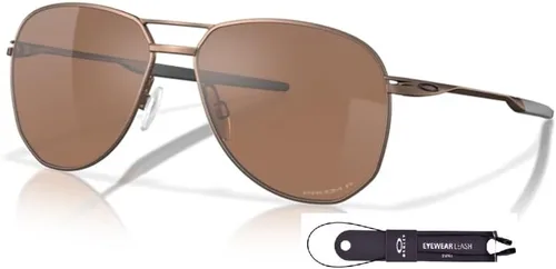 Vista 8 de Oakley Contrail OO4147 - Lentes de sol de aviador para hombre + paquete con correa de accesorio + paquete con kit de cuidado de diseñador iWear