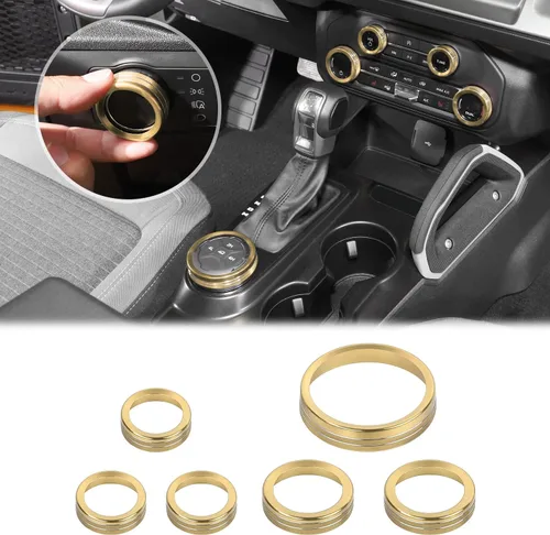 Vista 9 de JWWY Pomo para interruptor de faros delanteros de aire acondicionado, tracción 4WD, cubierta de perilla para interruptor de engranajes para Ford