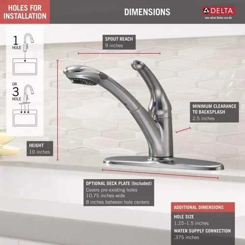Vista 3 de Palo Diamond grifería de cocina con cartucho de cerámica con tecnología de sellado, 470-AR-DST