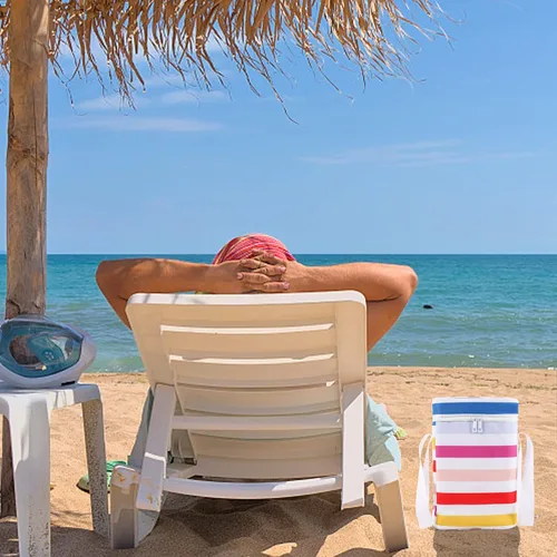 Vista 7 de Bolsa de vino para 4 botellas, aislada y a prueba de fugas, bolsa de vino para botella de vino, bolsa térmica aislada para viajes, picnic, playa