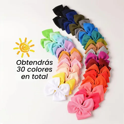 Vista 7 de 30 moños para el cabello para niñas, con pinzas lagarto, para bebés, niñas y adolescentes