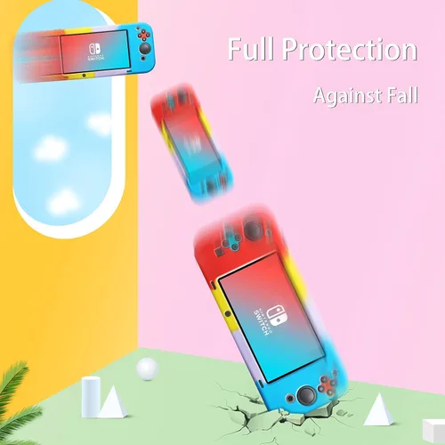 Vista 6 de ATESSON Pop Bubbles Silicone Case Compatible with Nintendo Switch 6.2, Anti-Anxiety Case for Kids and Adult (Red)