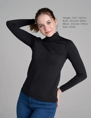 Vista 3 de LAPASA Women Mock Neck Thermal Underwear Top Undershirt Lightweight Midweight Fleece Lined Long Sleeve Base Layer L87L89