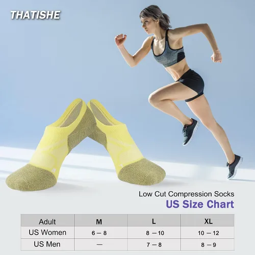 Vista 6 de No Show Socks - Calcetines deportivos de compresión de corte bajo y tobillo para mujer, 5 pares