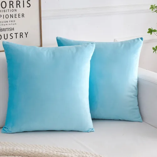 Vista 15 de Juego de 2 fundas de almohada decorativas de terciopelo, funda de cojín cuadrada suave para decoración del hogar para sala de estar, sofá o cama