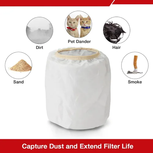 Vista 5 de Shop-Vac 90115 Dacron - Filtro de repuesto para la mayoría de aspiradoras Shop-Vac en húmedo/seco de 5 galones y más, 9011500, paquete de 2