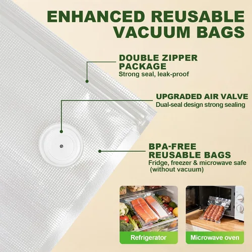 Vista 7 de Sellador al vacío de mano de metal premium, sellador al vacío para alimentos con pantalla de potencia y tanque desmontable, succión fuerte de 60 Gris
