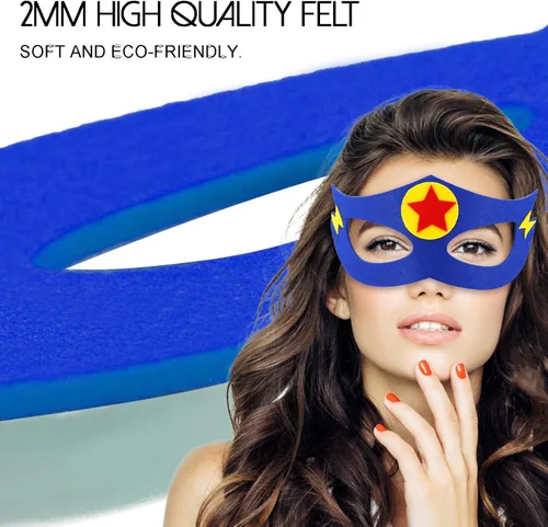 Vista 6 de iROLEWIN Capas de superhéroes para adultos y máscaras para mujeres y hombres, disfraces de grupo a granel, disfraz de mago de formación de equipos