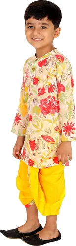 Vista 2 de Chandrakala Kids Kurta Dhoti Set for Boys Indian Printed Ethnic Wear (KK110-P)