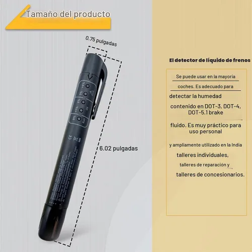 Vista 2 de Pluma probadora de líquido de frenos, 1 bolígrafo de prueba de líquido de frenos DOT 3 DOT 4 DOT 5.1, herramienta de prueba de diagnóstico