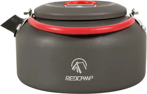 Vista 2 de REDCAMP Mini hervidor de agua al aire libre de 0.8L, olla de agua de aluminio con bolsa de transporte, caldera de té ligera compacta