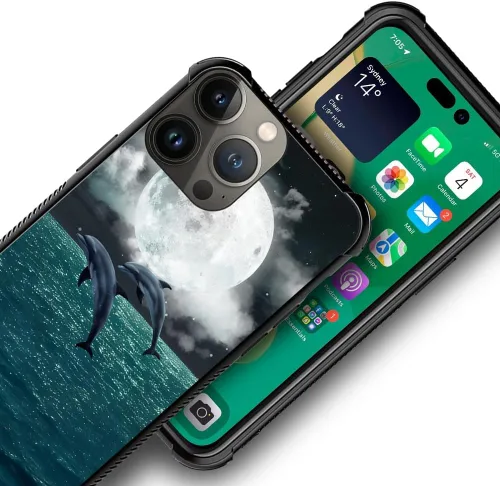 Vista 597 de Funda compatible con iPhone 15, diseño de elefantes africanos, diseño increíble a prueba de golpes, antiarañazos, carcasa trasera de policarbonato
