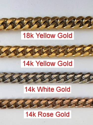 Vista 3 de HarlemBling Pulsera cubana de Miami para hombre, 0.315-0.709in, eslabones cubanos pesados de 14 quilates de 18 quilates de oro amarillo o rosa sobre