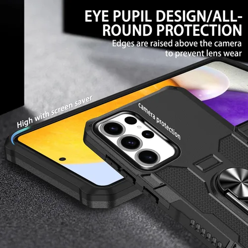 Vista 5 de Funda compatible con Redmi A1, funda protectora magnética a prueba de golpes, compatible con Redmi A2, funda de teléfono 2 en 1, color negro