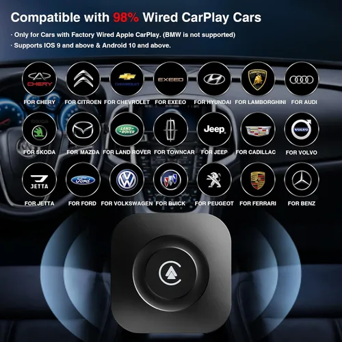 Vista 8 de Adaptador inalámbrico CarPlay, Magic Box compatible con YouTube TikTok y más, adaptador inalámbrico Android Auto fácil de configurar para autos