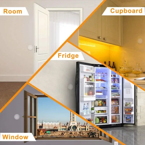 Vista 5 de Protector de pared para tope de puerta (paquete de 6) – Protector adhesivo reutilizable – Gel transparente, silencioso, absorbente de golpes