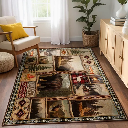 Vista 23 de Alfombra Floral Boho 2x3, Alfombra de Entrada Interior con Flores Coloridas Antideslizante Alfombra Pequeña para Área de Entrada Cocina Baño