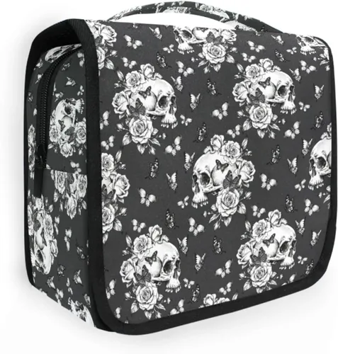 Vista 26 de MNSRUU Hanging Toiletry Bag Bats Satellites Skulls and Trees Travel Makeup bag for Toiletries Portable Travel Toiletry Organizer Cosmetic Bags with