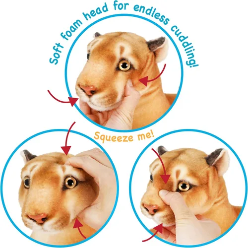 Vista 5 de TigerHart Monique The Mountain Lion - Peluche de 18 pulgadas (medida de cola no incluida)
