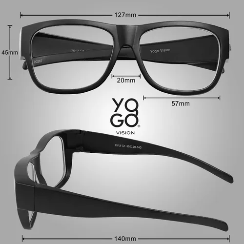 Vista 4 de Yogo Vision Fit Over Blue Light Blocking Glasses and Computer Eyewear Wear Over Your Eyeglasses and Readers