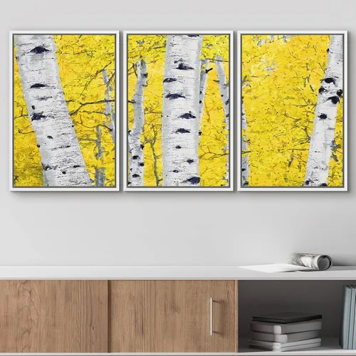 Vista 298 de wall26 Lienzo enmarcado para pared, juego de arte de acuarela pastel, paisaje rural, ilustraciones con formas abstractas, arte moderno, decorativo