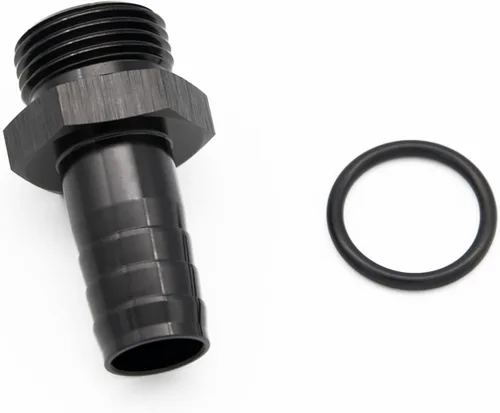 Vista 6 de Aluminio -4 AN ORB macho a 1/4 "(6.35mm) Barb Push On Manguera Adaptador Negro