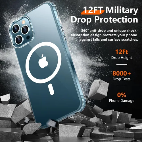 Vista 2 de Red2Fire - Funda magnética fuerte para iPhone 12 Pro Max de 6.7 pulgadas, compatible con MagSafe, protección contra caídas de grado militar