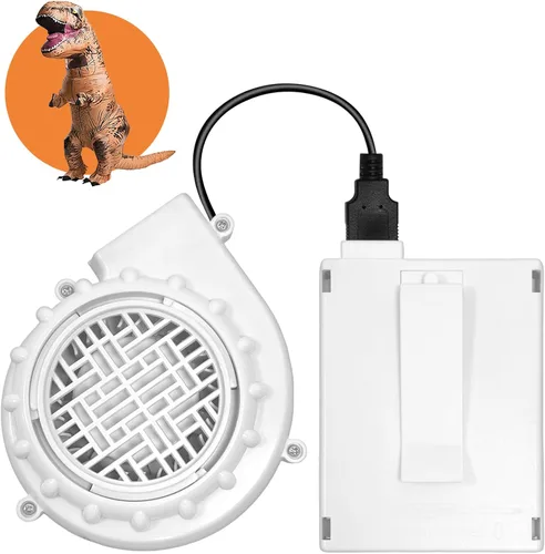 Vista 12 de Wittocs Inflatable Costume Fan Replacement, Mini Blower Fan Dinosaur Pump for Inflatable Costume Blow Up Naranja